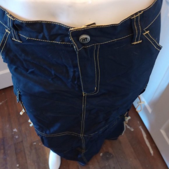 Vintage Y2K rave full length skirt by Macgirl Navy and yellow Sized Small - Picture 5 of 5